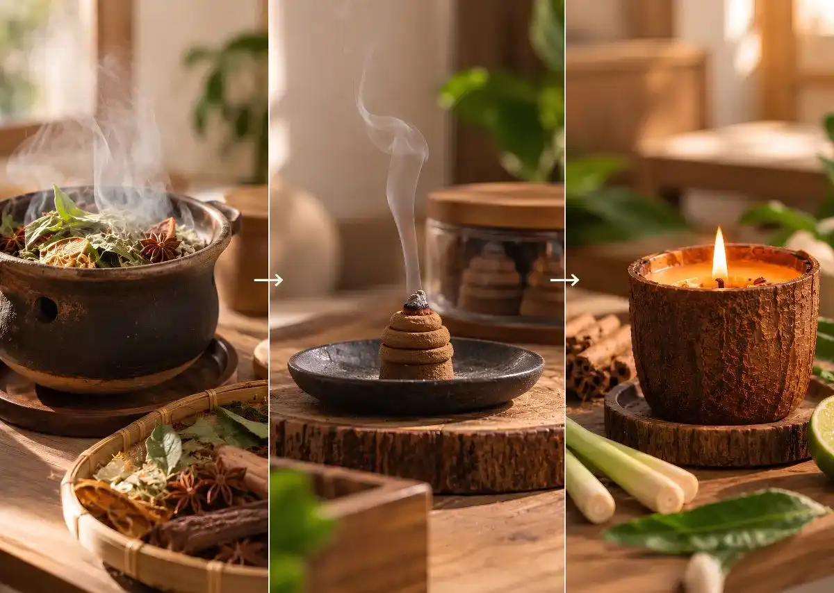 Ba tầng hương trong bộ x&ocirc;ng nh&agrave; VIZEN được trải nghiệm lần lượt