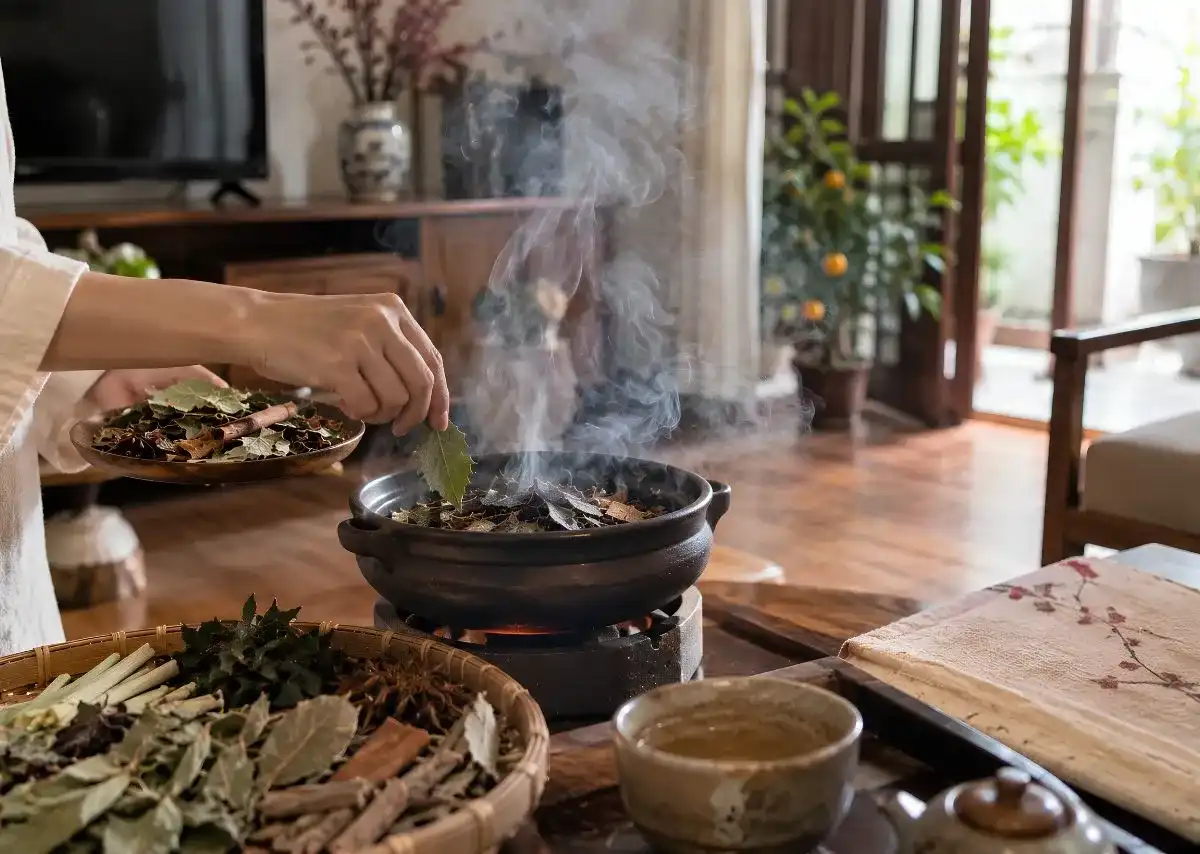 X&ocirc;ng nh&agrave; tẩy uế bằng thảo mộc truyền thống, n&eacute;t đẹp văn h&oacute;a Việt.