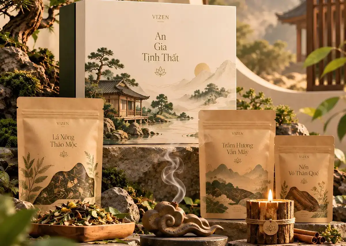 An Gia Tịnh Thất &ndash; bộ x&ocirc;ng nh&agrave; Vizen ph&ugrave; hợp khi muốn duy tr&igrave; trải nghiệm 3 tầng hương l&acirc;u d&agrave;i.