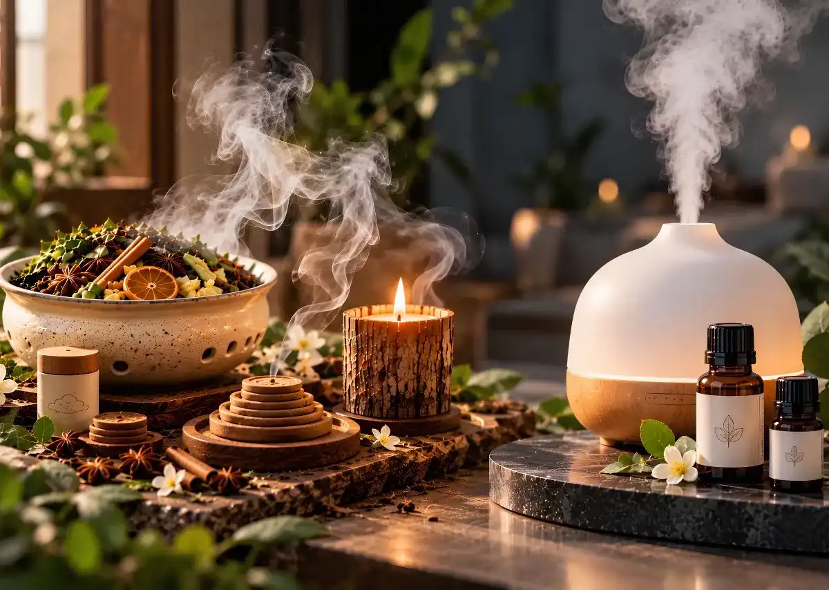Bộ x&ocirc;ng nh&agrave; VIZEN v&agrave; tinh dầu thơm &ndash; Hai c&aacute;ch tạo hương kh&aacute;c biệt.