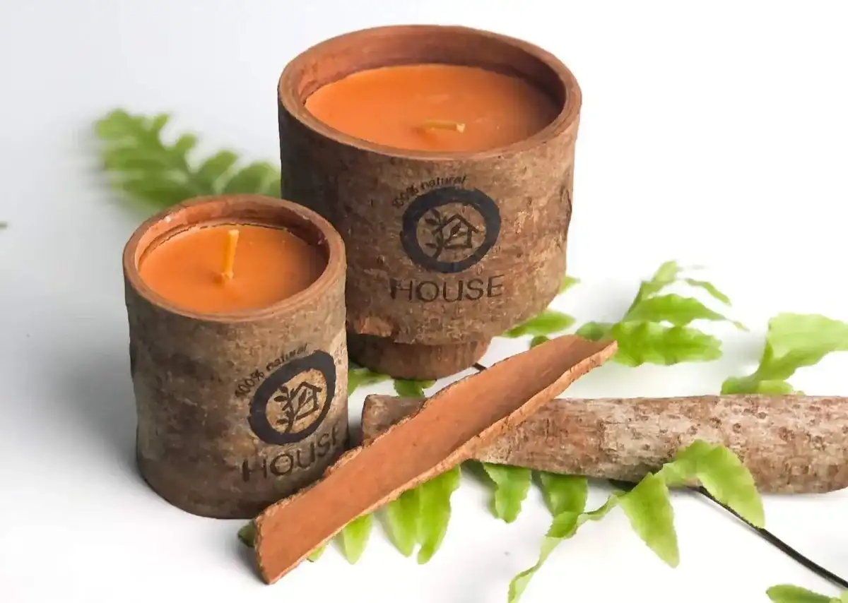 Nến thơm vỏ quế kết hợp &aacute;nh s&aacute;ng ấm v&agrave; sắc hương quế, tạo khoảng nghỉ nhẹ nh&agrave;ng trong phong c&aacute;ch sống wellness.