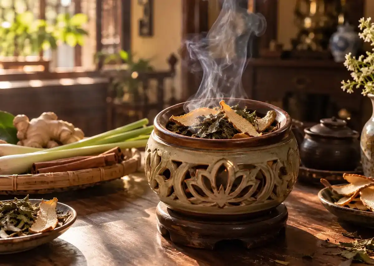 Thảo mộc x&ocirc;ng nh&agrave; lan hương nhẹ trong kh&ocirc;ng gian sống.
