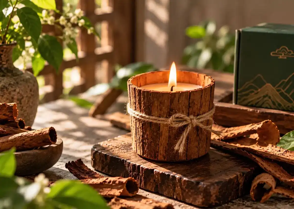 Nến vỏ quế ho&agrave;n thiện bước Tụ hương trong liệu tr&igrave;nh VIZEN