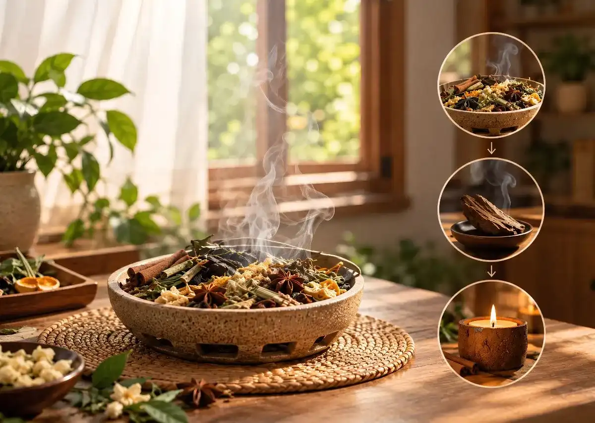 Thảo mộc VIZEN mở đầu bước Thanh lọc kh&ocirc;ng gian.
