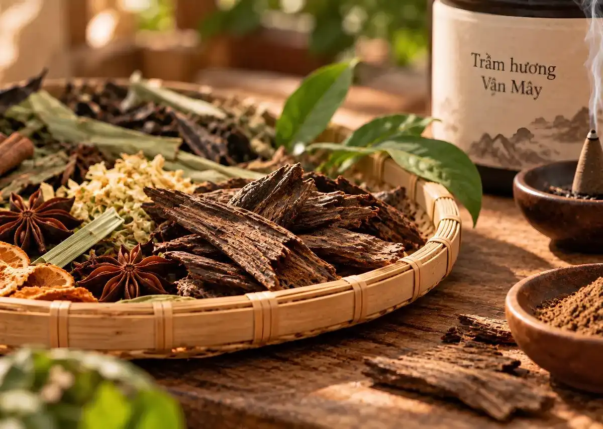 Trầm hương trong hỗn hợp thảo mộc VIZEN.