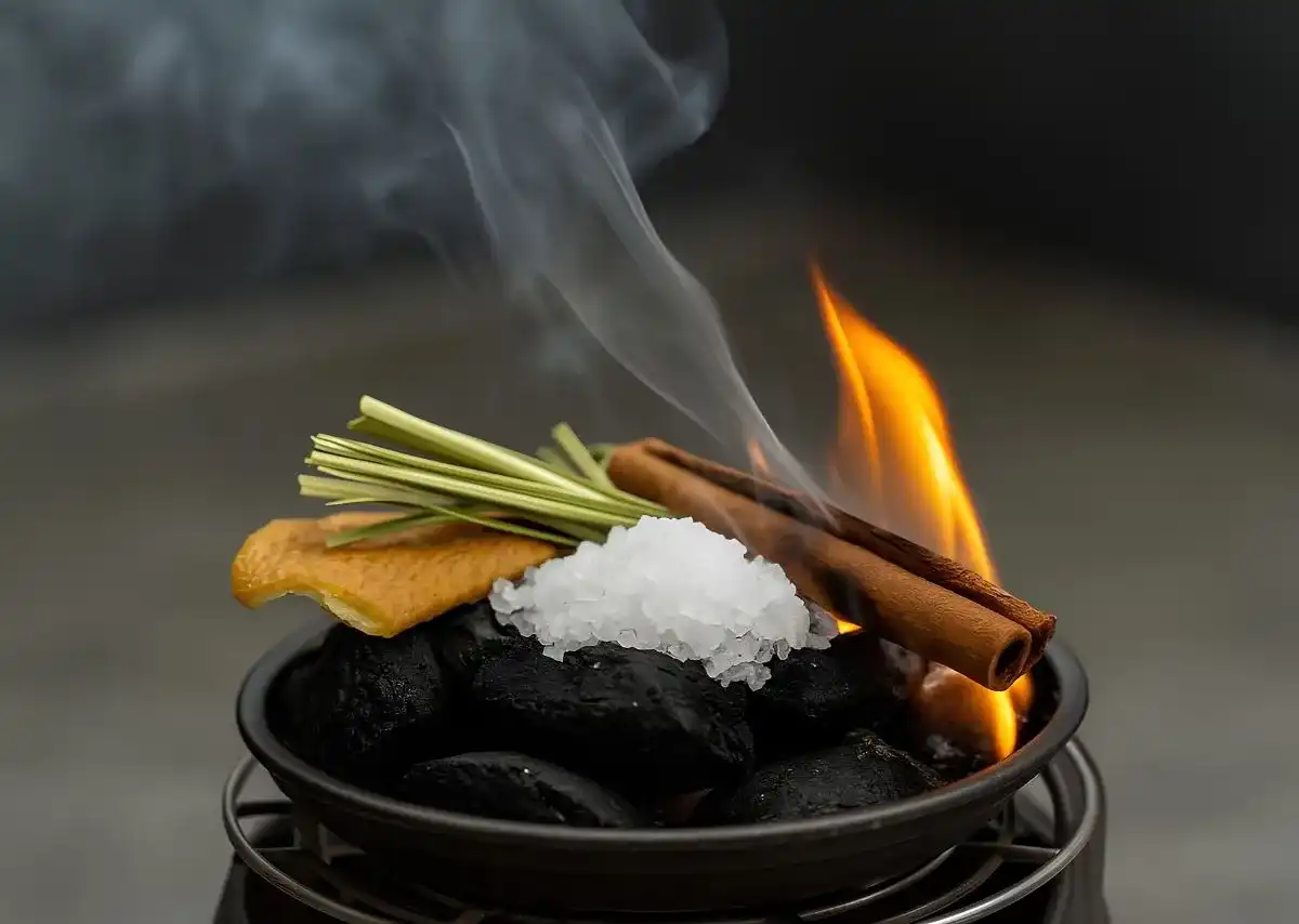 Sả v&agrave; quế l&agrave; những nguy&ecirc;n liệu quen thuộc khi x&ocirc;ng nh&agrave; bằng thảo mộc.
