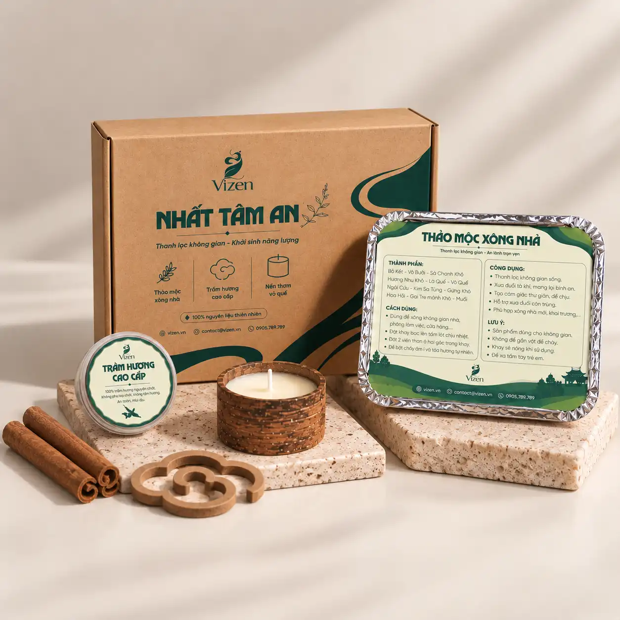 Nhất T&acirc;m An &ndash; bộ x&ocirc;ng nh&agrave; thảo mộc VIZEN cho một lần trải nghiệm trọn vẹn.